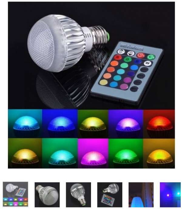 E27 8W 2 Million Color RGB LED 