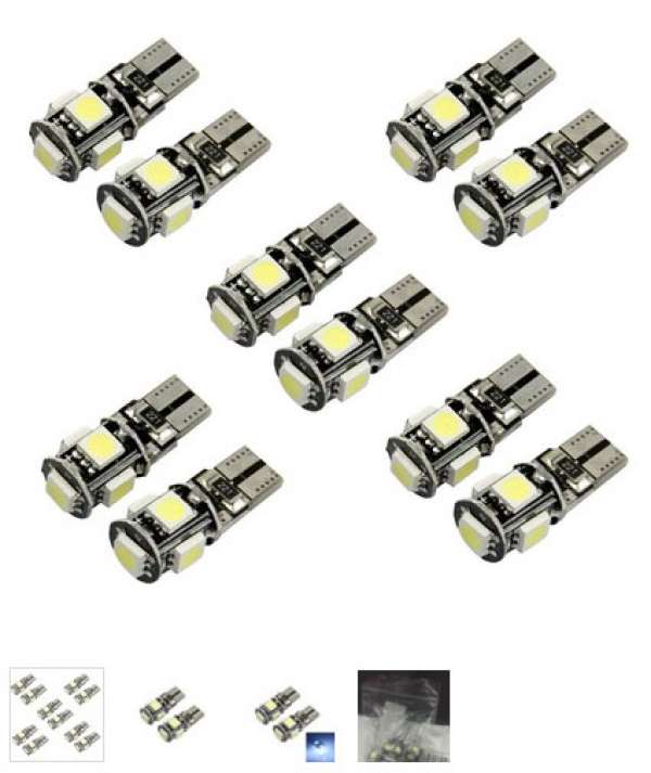 10pc Canbus White LED Bulb