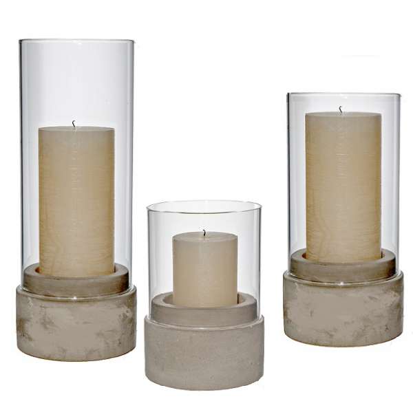 CEMENT BASE CANDLEHOLDER